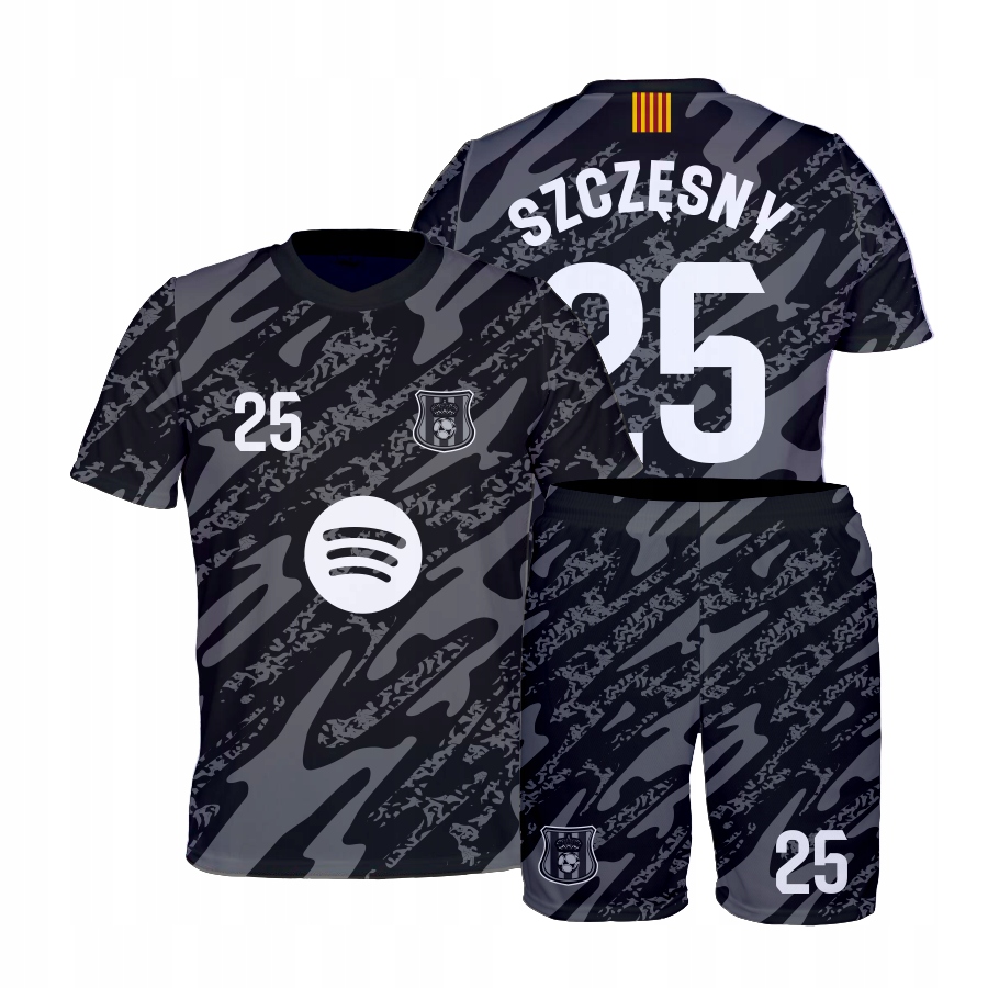 Szczęsny Barcelona Szary komplet koszulka spodenki rozmiar 122