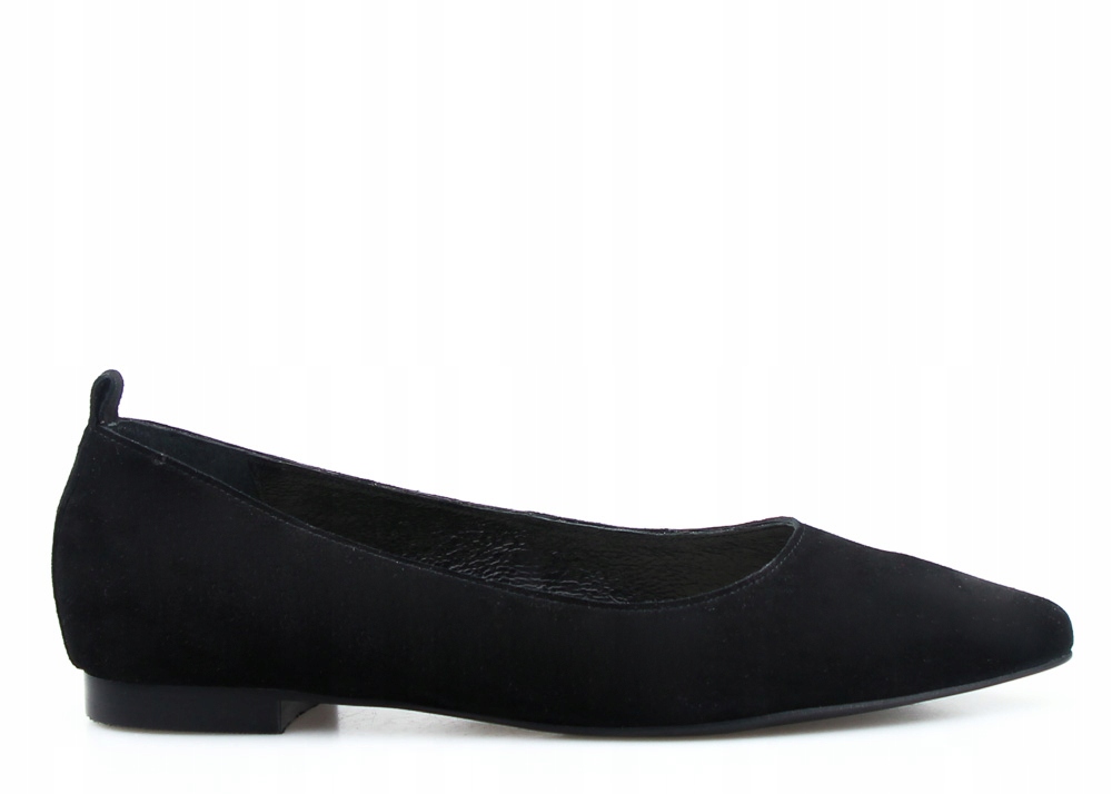 

Czarne Baleriny W Szpic Skóra Zamsz 38