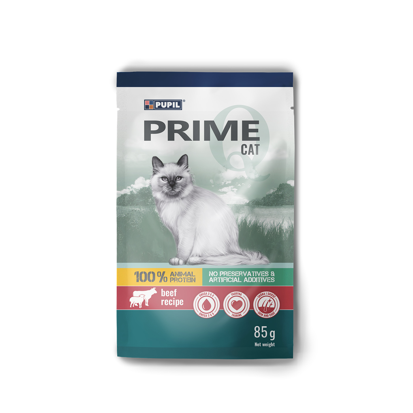 Levně 17X Pupil Prime mokré Krmivo kočky s hovězím a jehněčím 85 g