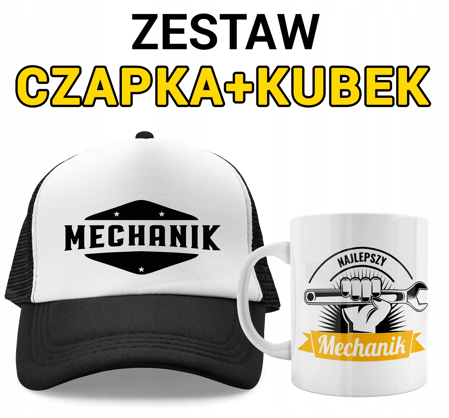 

Zestaw Kubek + Czapka z daszkiem prezent Mechanik