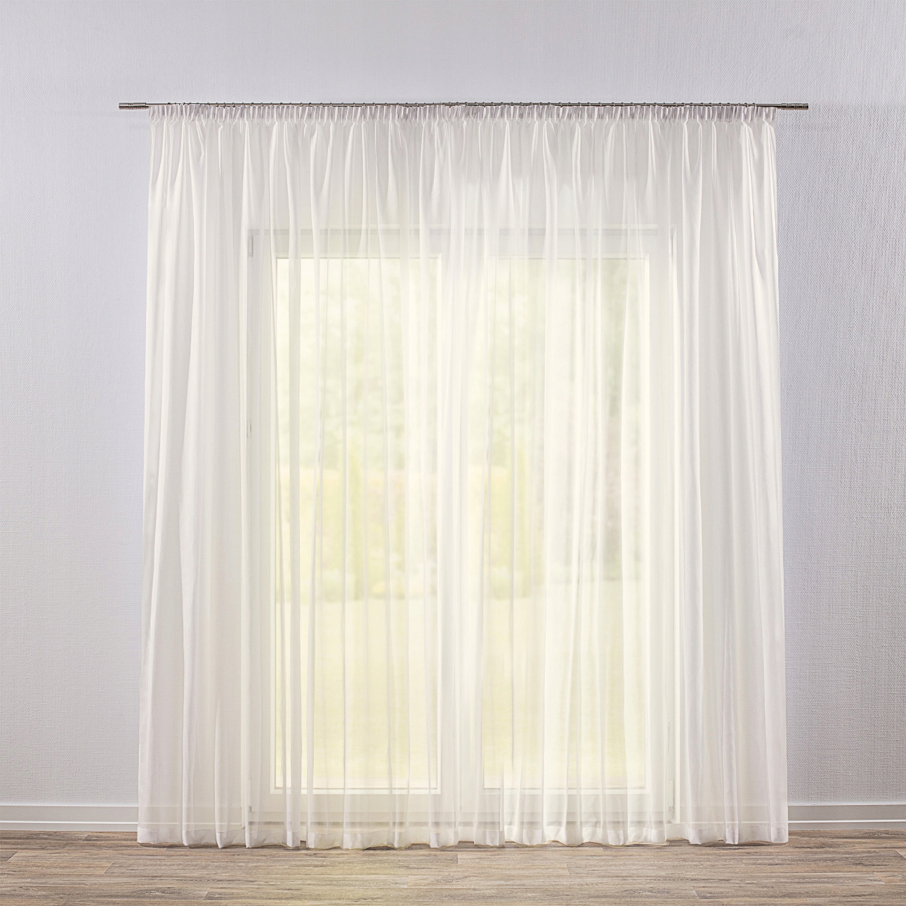 Hotová Záclona na pásku Woalowa 300 x 265 cm, bílá