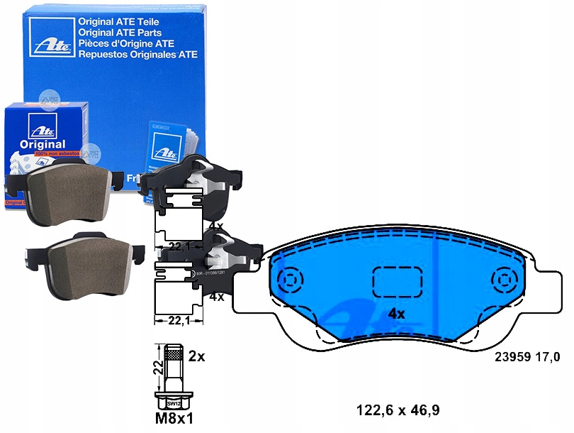 Sada Brzdových Destiček Ate 425328 425474 4253