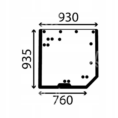 sklo Claas Renault Axion zadní