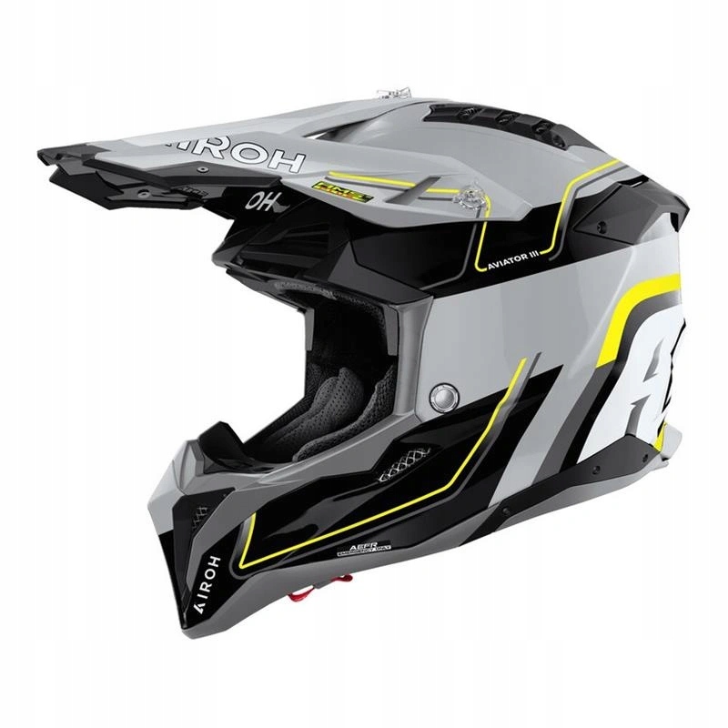 Prilba cross Airoh Aviator 3 Leader Yellow Gloss šedá čierna žltá Darčeky