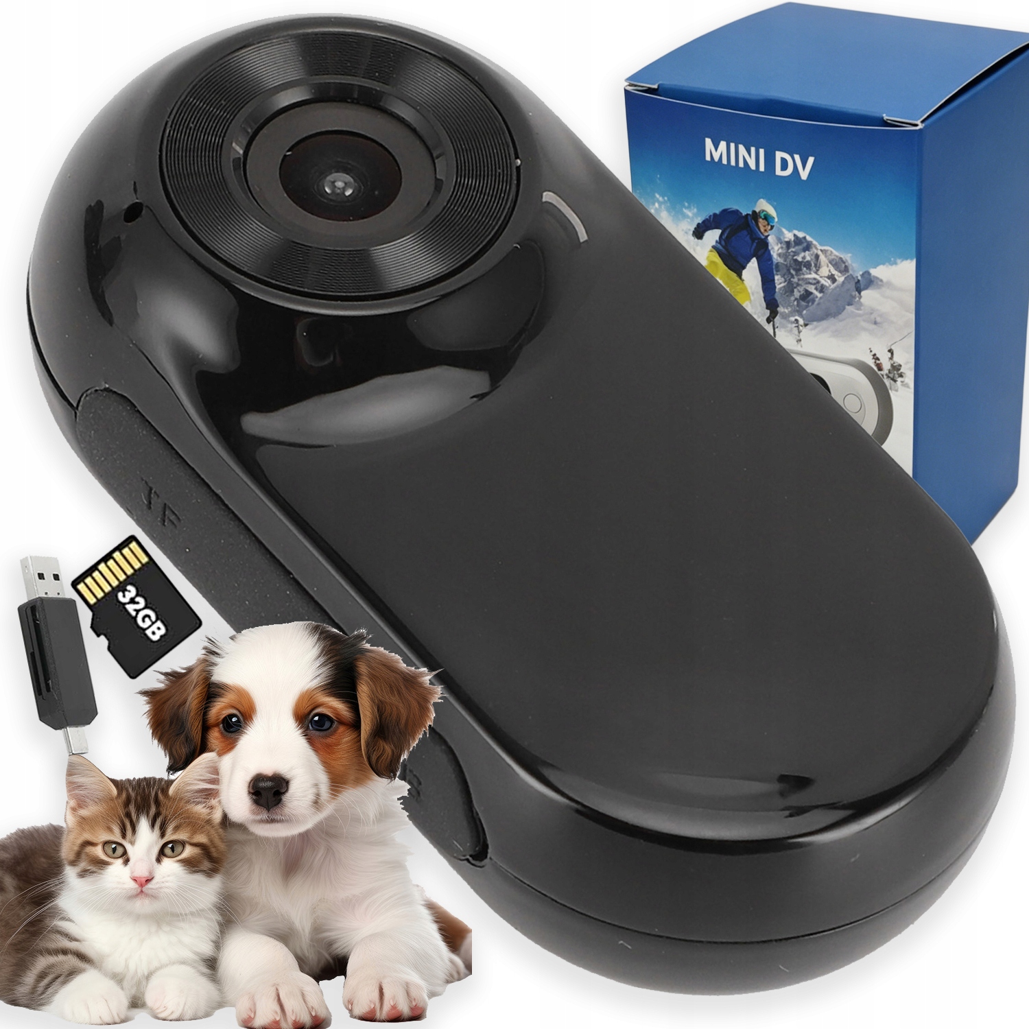 Mini Kamera 5 Mp Full Hd 1080P Displej 32 Gb Noční Režim Pro Zvířata A Sport