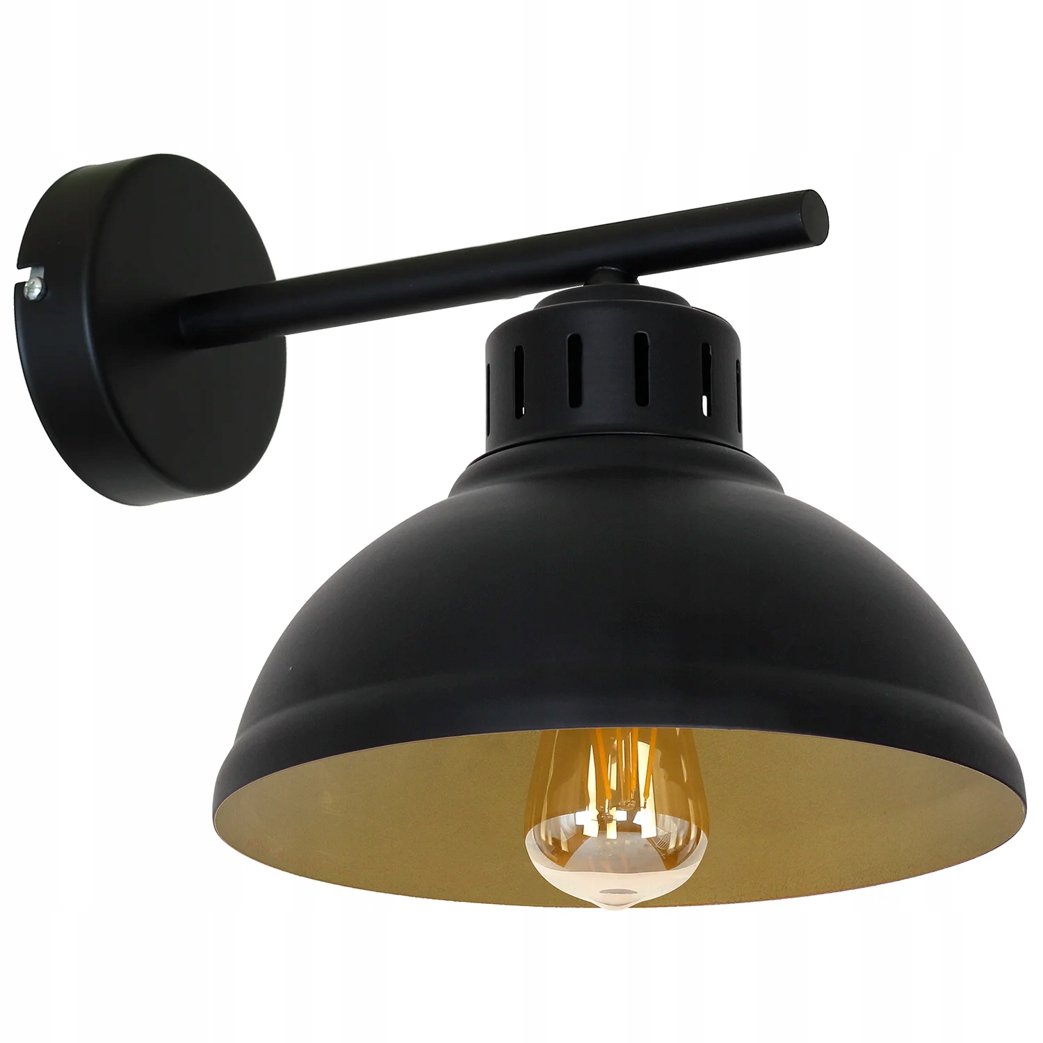 Luminex Nástěnné svítidlo Sven industriální černá/zlatá 1xE27 15W, IP20