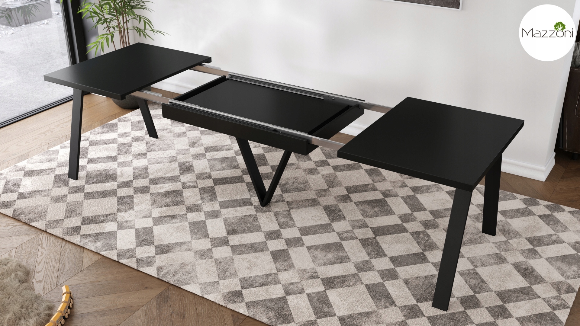 AVERY Czarny Mat | DUŻY STÓŁ LOFTOWY INDUSTRIALNY ROZKŁADANY DO 290 cm! Kolekcja AVERY