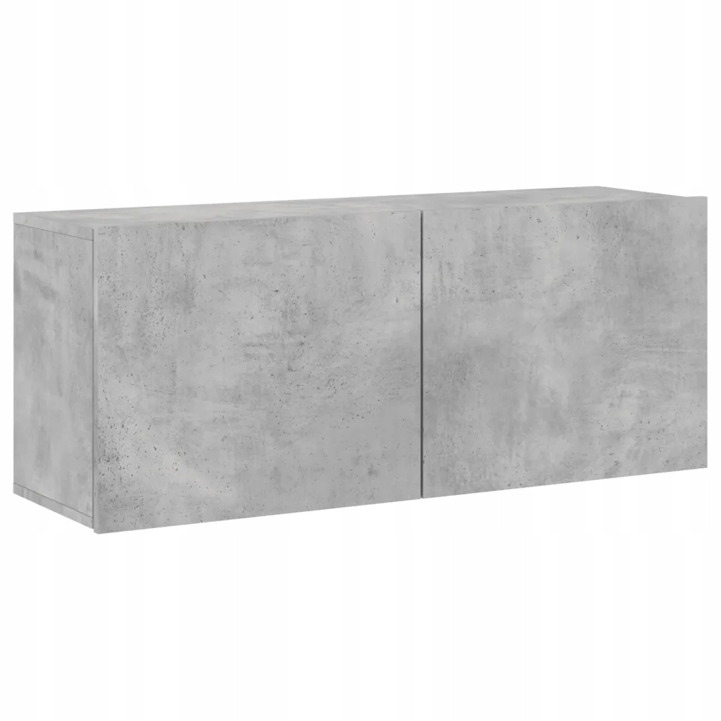 Skříňka pod televizor z dřevěného materiálu, šedá barva betonu, 100x30x4