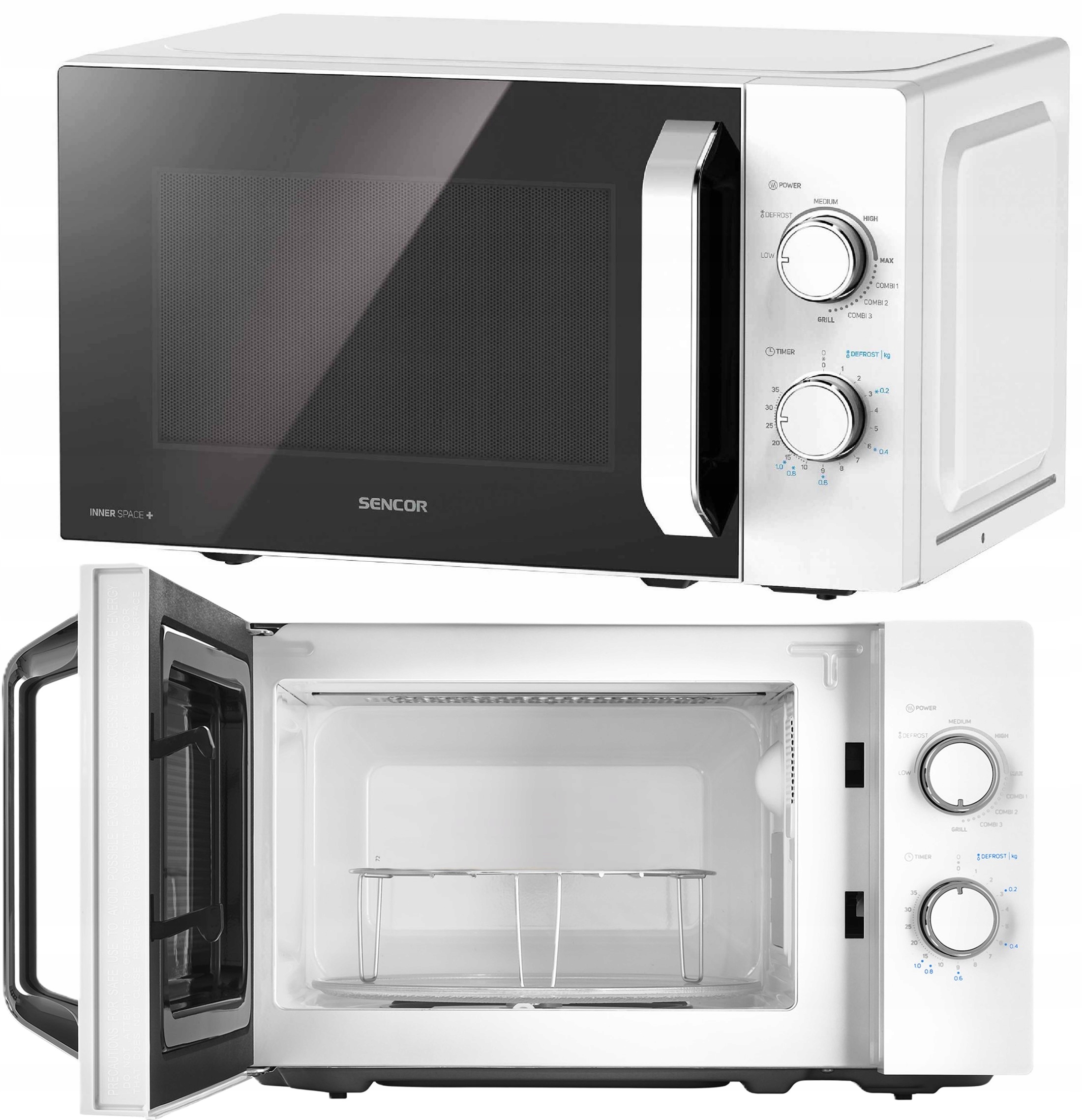 Kuchenka Mikrofalowa mikrofalówka biała 700W 20L grill prosta obsługa