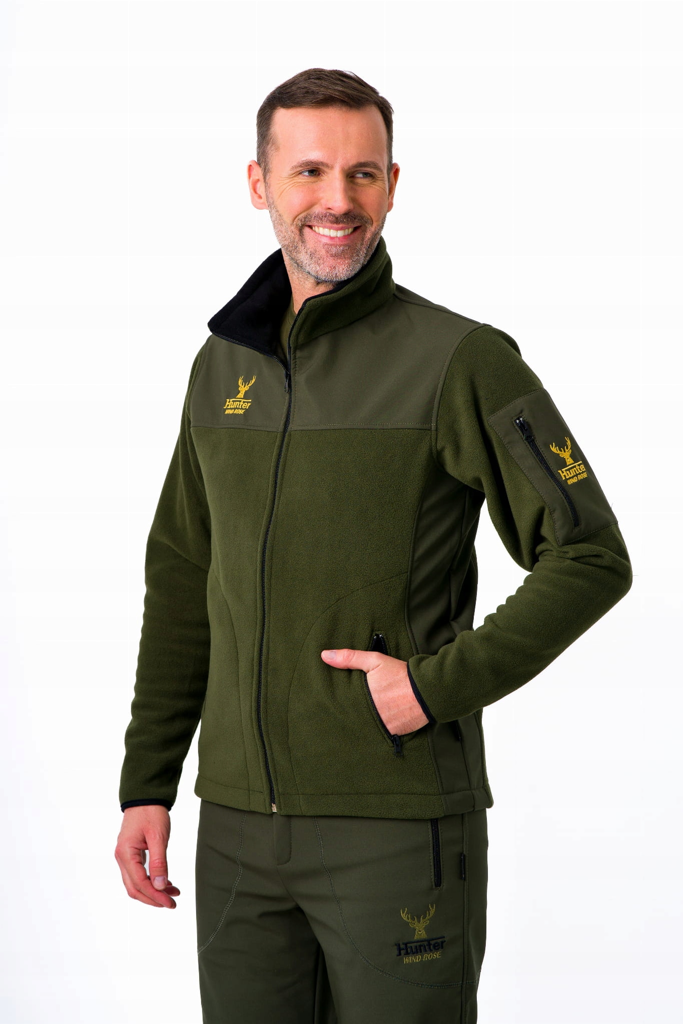 Pánský Lovecký Fleece/na Lov – Zesílený/hybridní – Zelený – 2XL