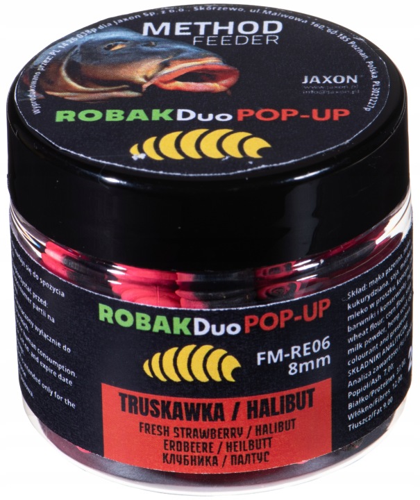 Robak Jaxon Duo Pop-Up Truskawka Halibut 8 mm 20 g