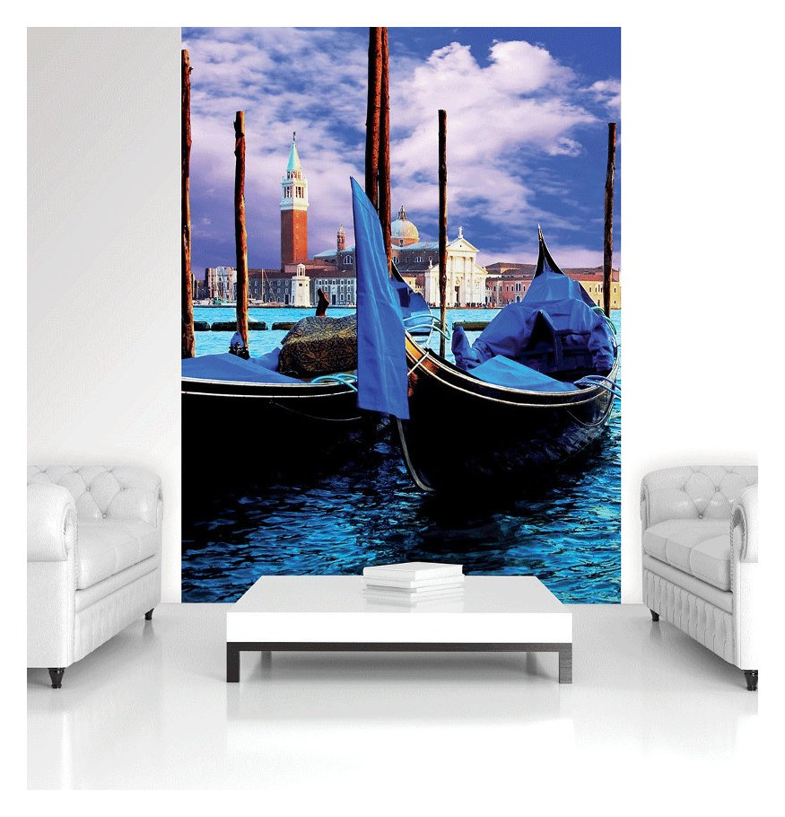 Fototapeta Benátky Gondole architektura modrá obloha 206x275 lepidlo