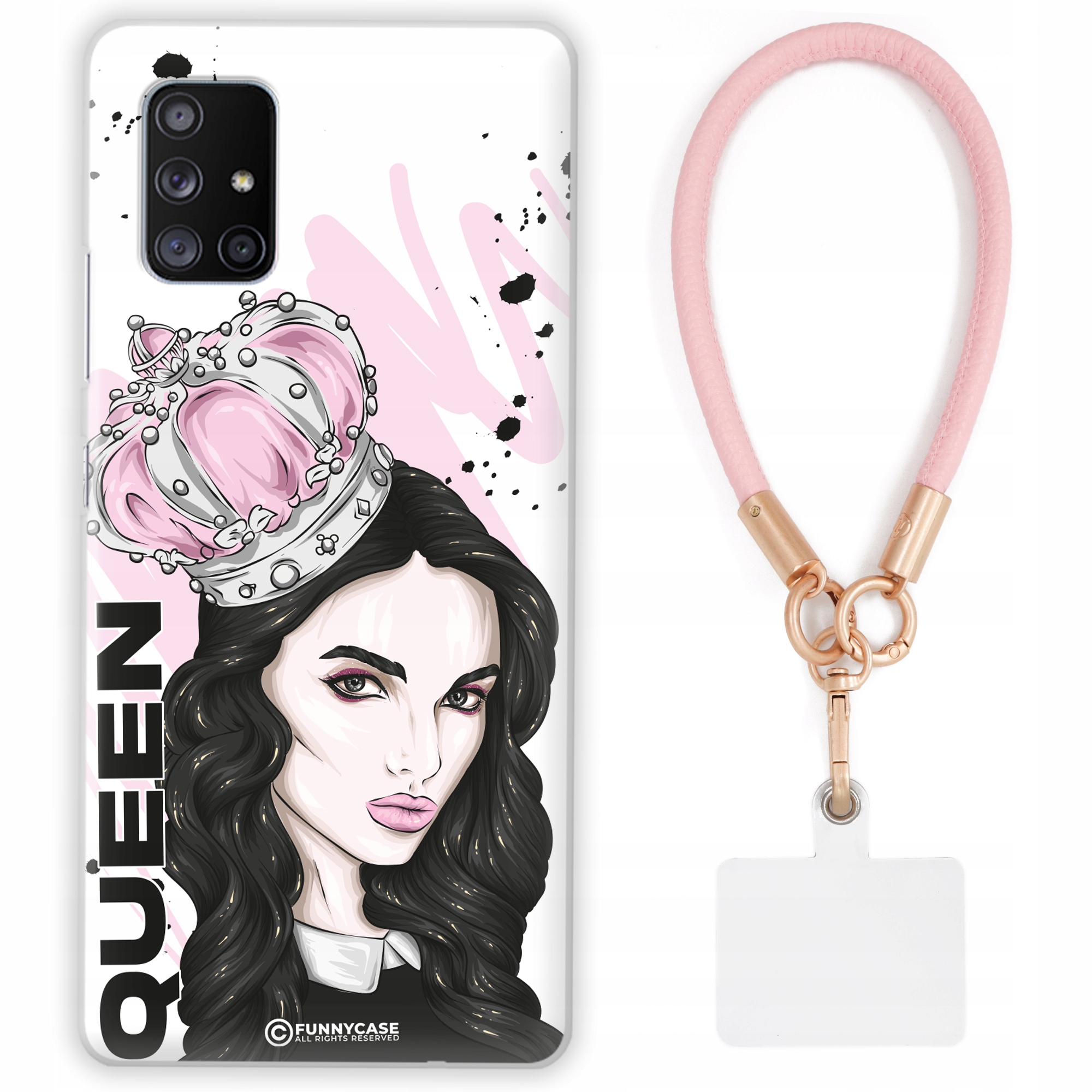 Pouzdro Pro Samsung A71 5G Dámské Bitch Queen Růžové Kožené Vodítko