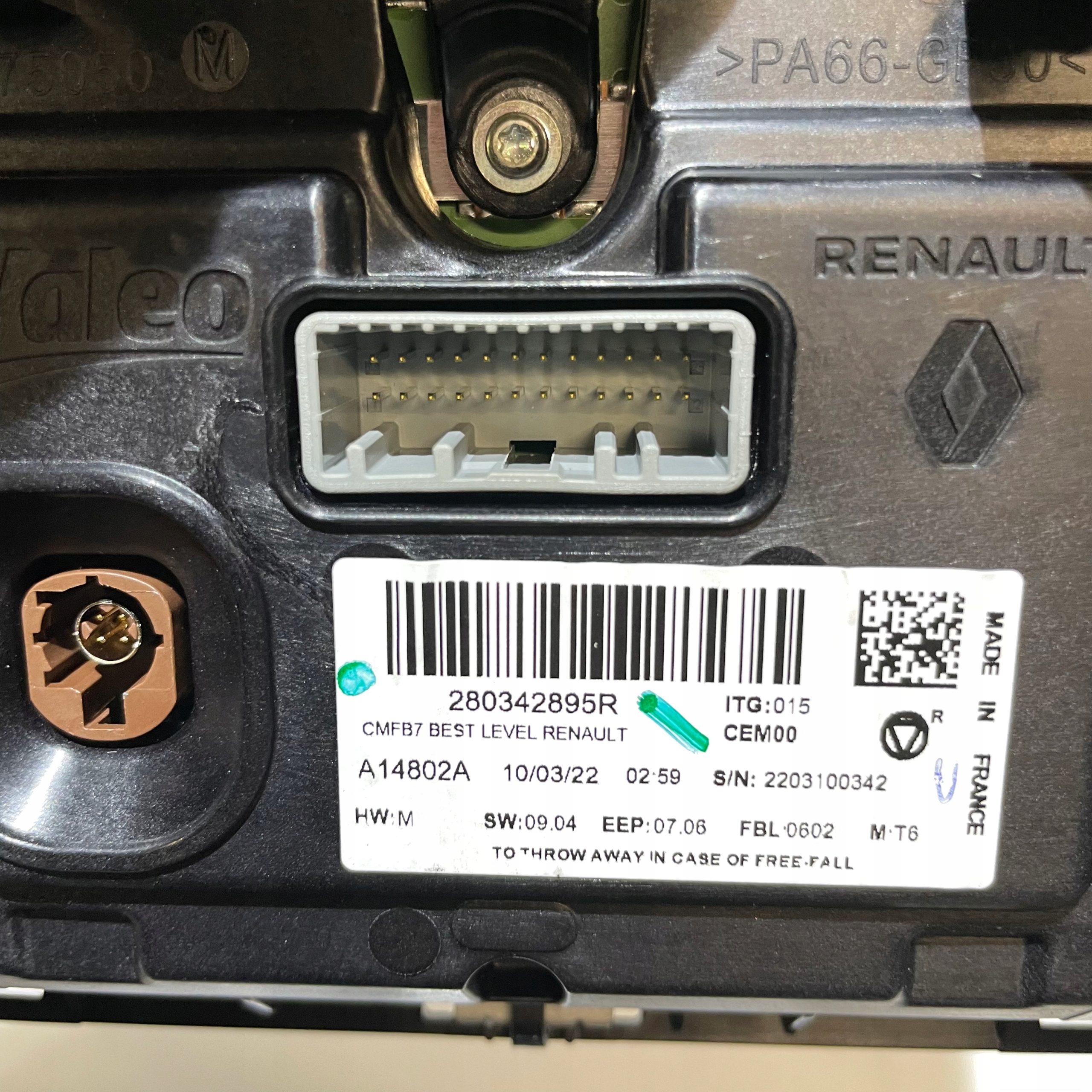 RENAULT CAPTUR II EKRAN RADIO NAVIGATION 280342895R