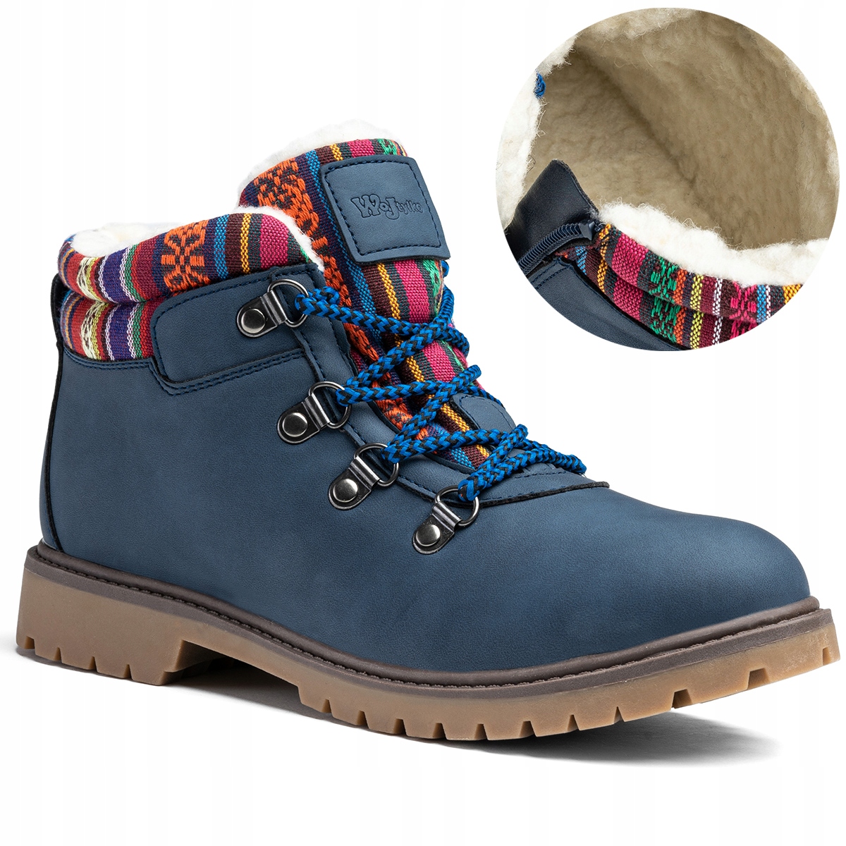 Kotníkové Boty nad kotník Zateplené pohodlné Vlněné boty trapery Suwak Wojtyłko 36