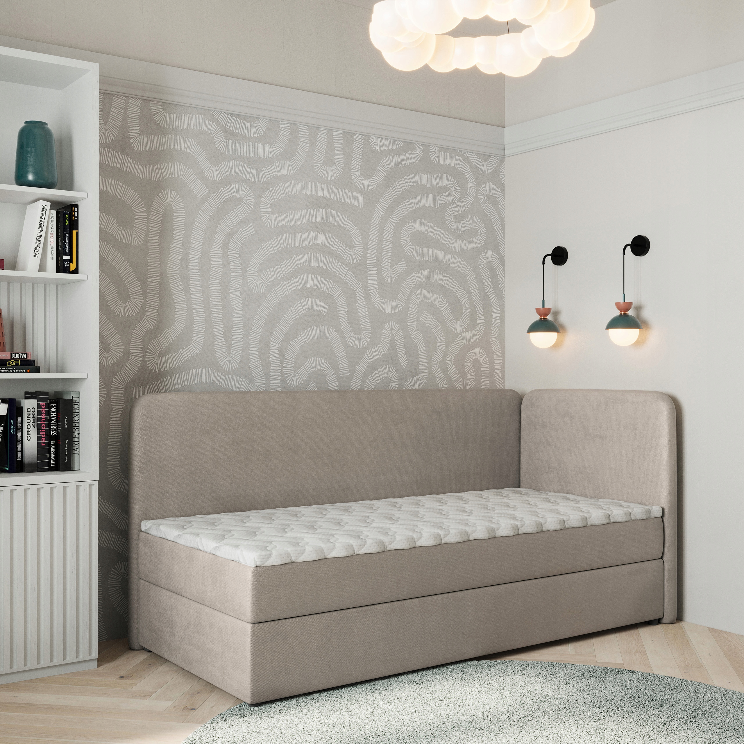 Postel Pro Mláděž Gina 80x200 cm s matrací Jednolůžko Béžová