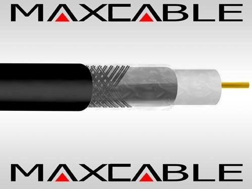 Kabel RG6U 1,02Cu gelovaný Uv černý 100 m Maxcab