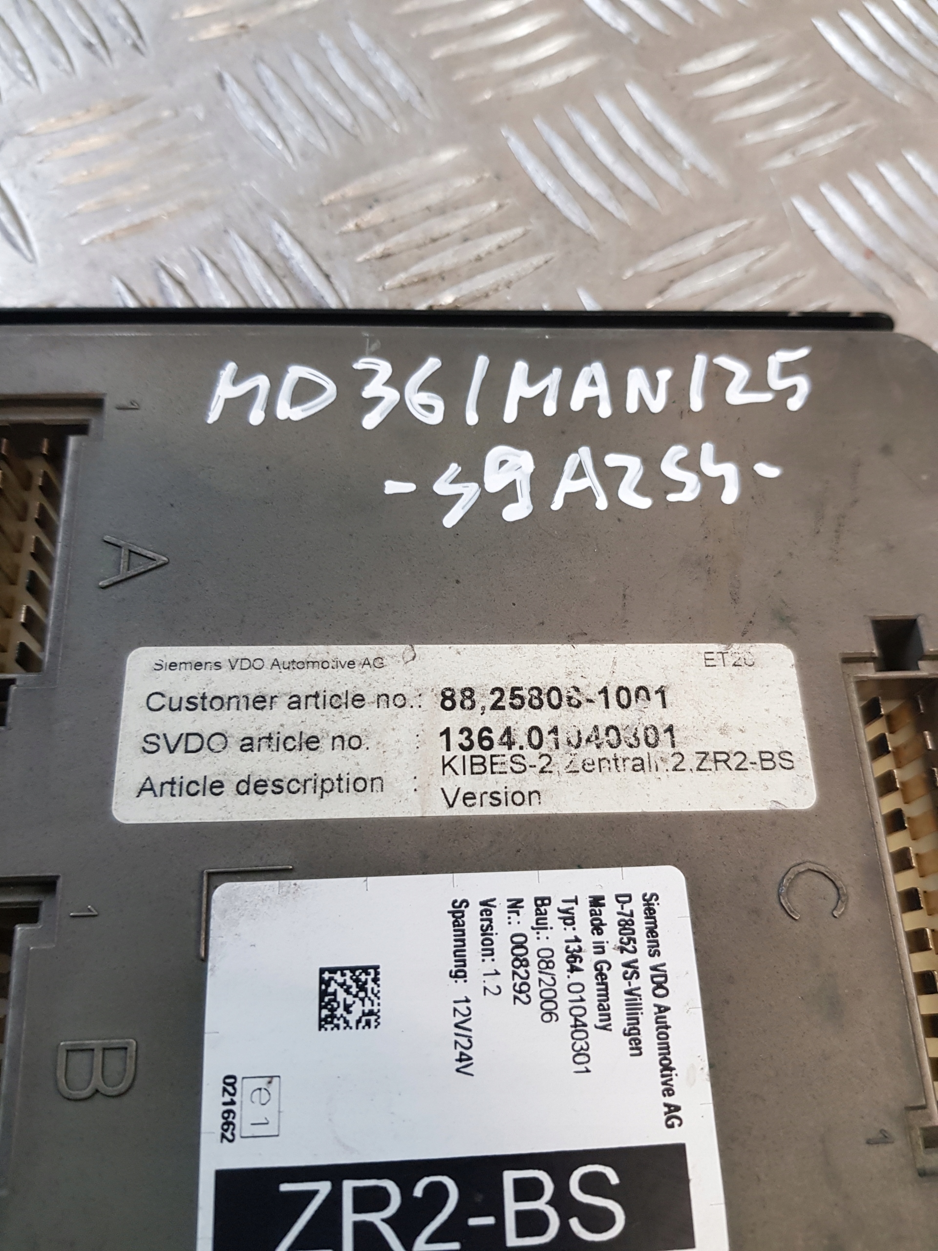computer Centralina VDO ZR2-BS 1364.01040301