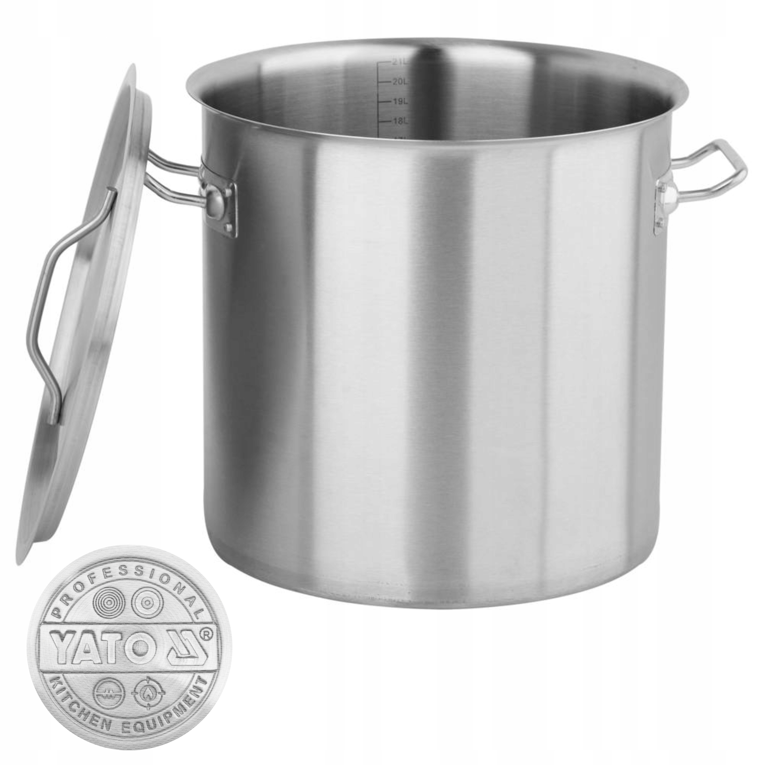 Yato Hrniec Vysoký Oceľový 21L 30cm Indukcia S Pokrievkou S Rozdeľovačkou 30x30cm