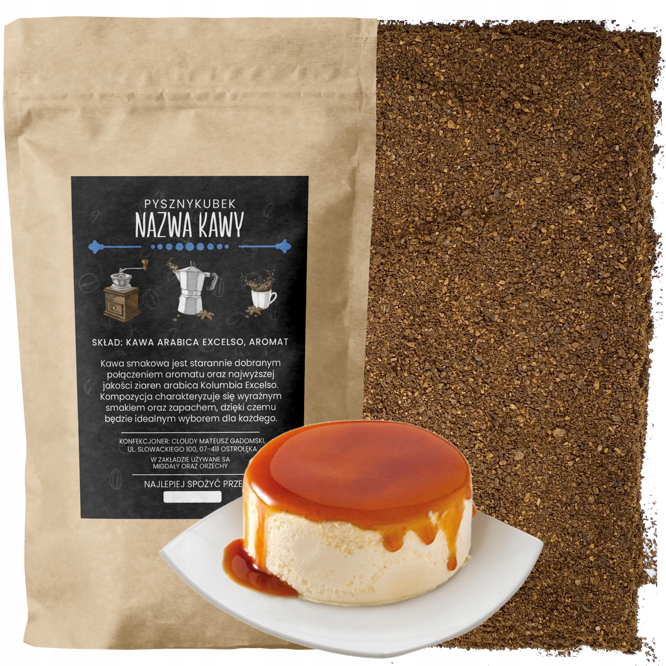 Kawa Mielona smakowa Creme Brulee 1000G 1KG