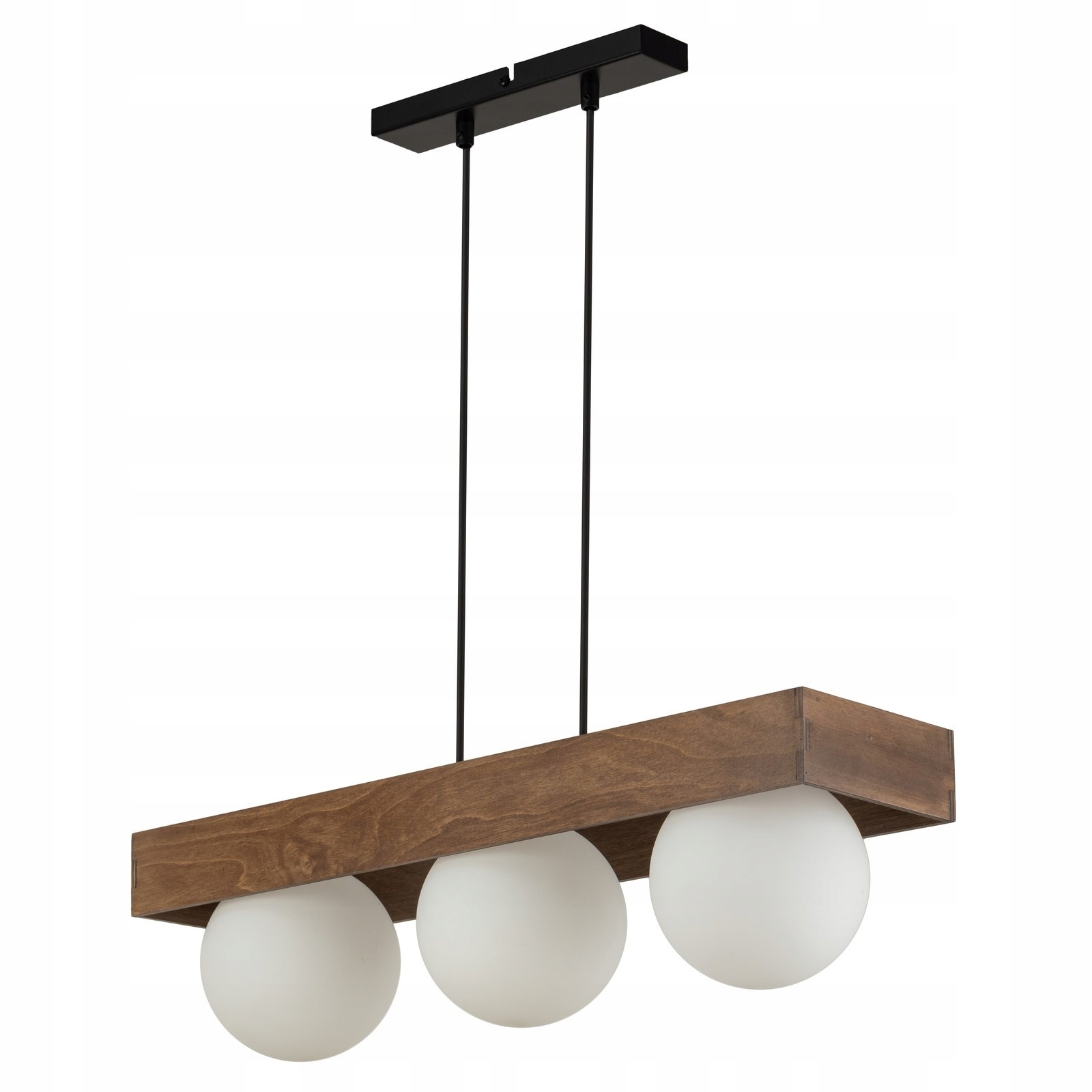 Lampa Wisząca Nad Stół Białe Szklane Kule Sigma Bloom 33665 Drewno Biały