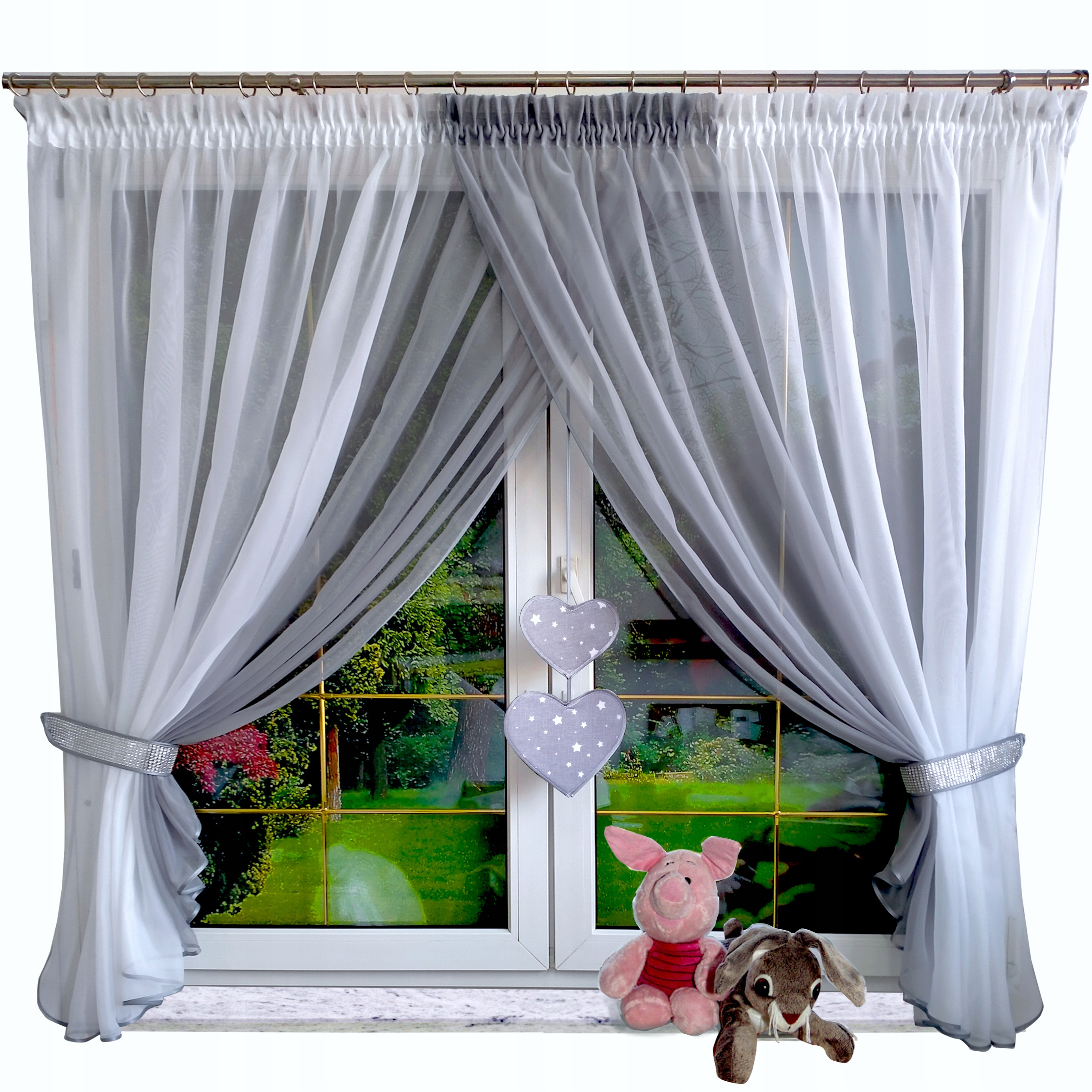 

Firana dla dzieci z serduszkami 400x160 kolory