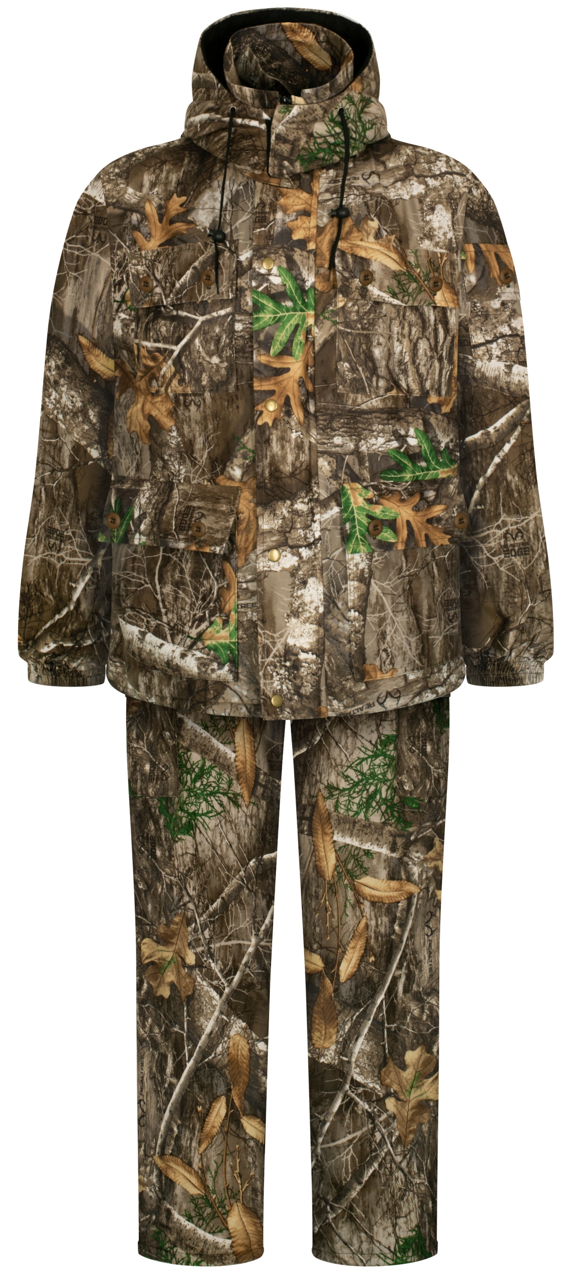 Komplet myśliwski w kamuflażu z szelkami XL