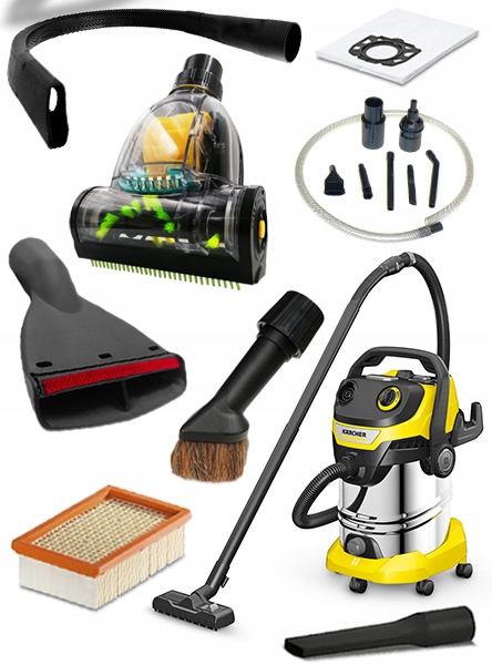 ODKURZACZ PRZEMYSŁOWY KARCHER WD 5 ZESTAW DO SAMOCHODU STALOWY SUCHO/MOKRO Kod producenta 1,628-379,0