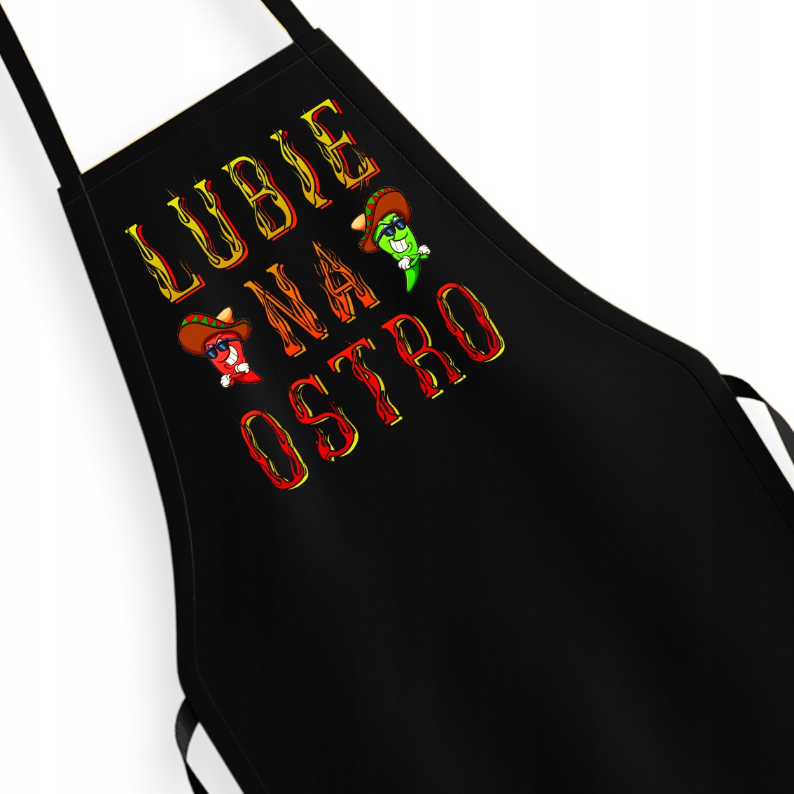 

Czarny fartuch kuchenny Lubię Na Ostro v2 unisex