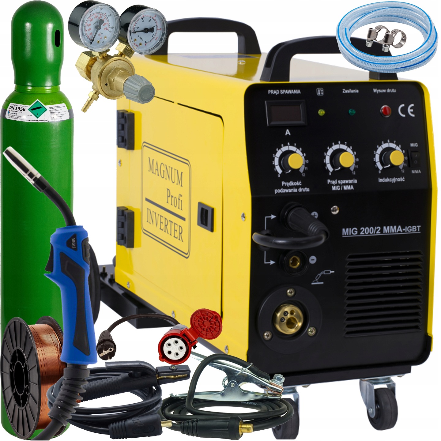 Svařovač migomat poloautomatický svařovací 200a mig mag 230/400v sada Magnum