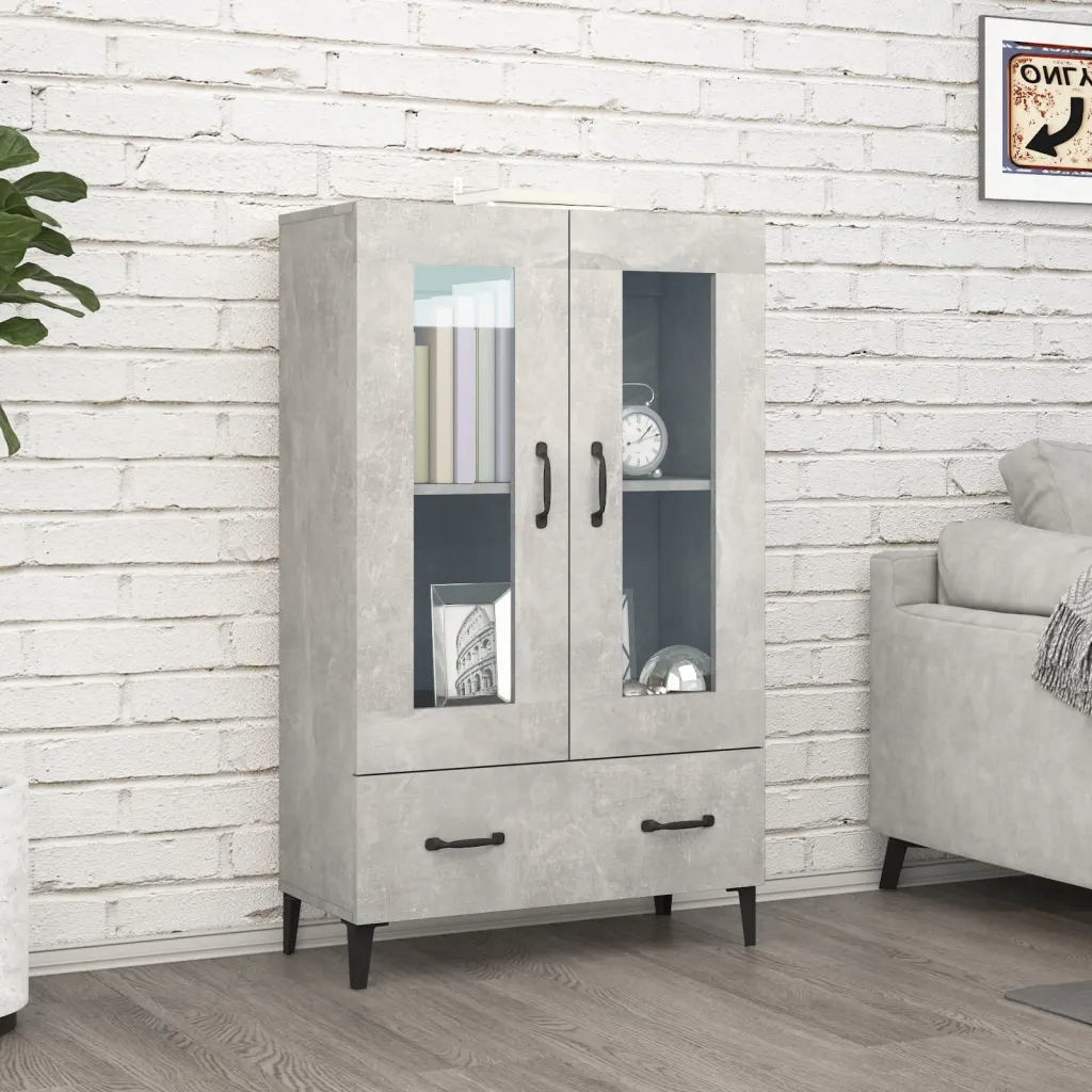 Komoda betonově šedá 70 x 31 x 115 cm kompozitní dřevo Šedá 812559