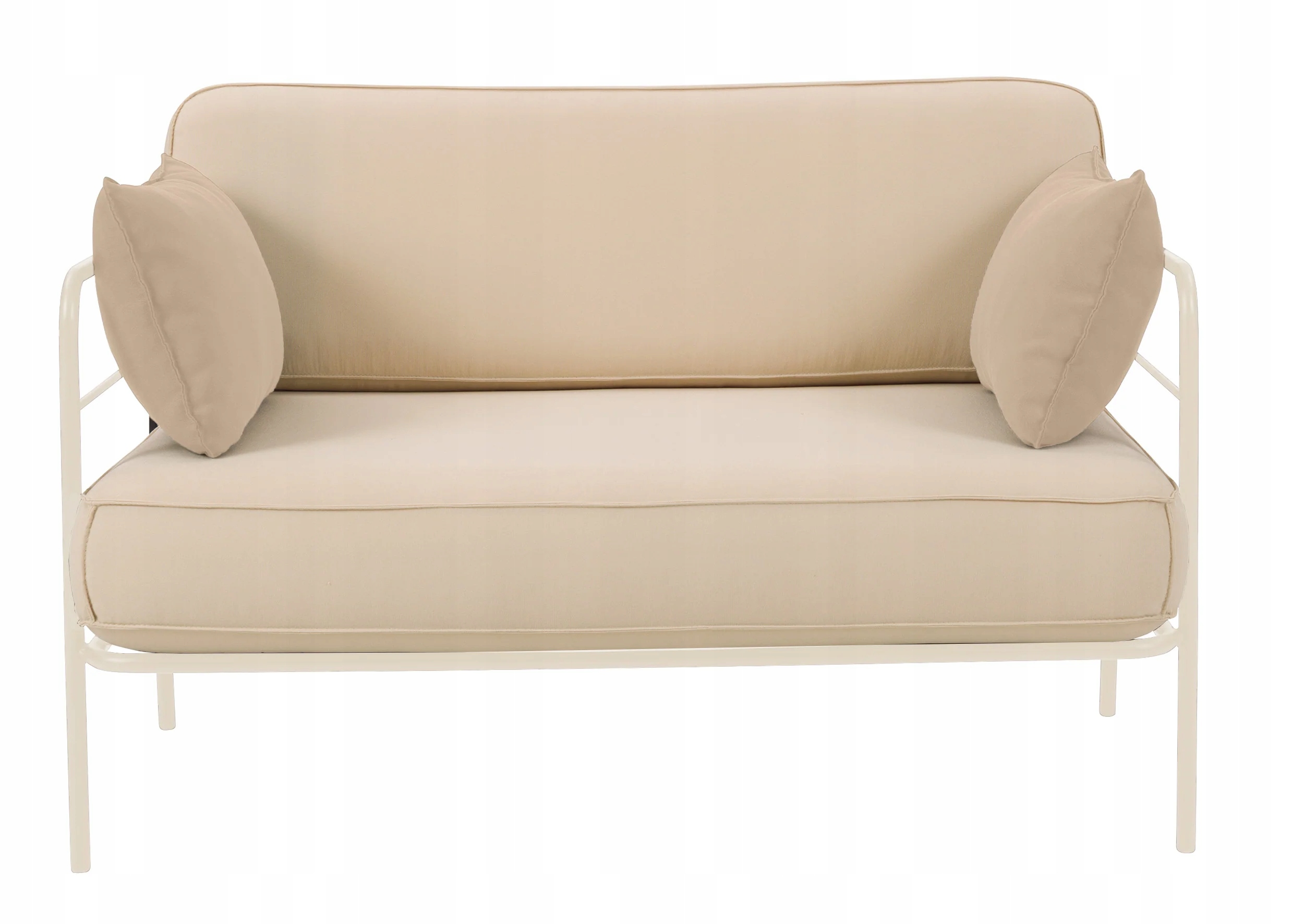 Zahradní pohovka Preggel 116 cm z hydrofobní tkaniny, béžová/krémová konstrukce