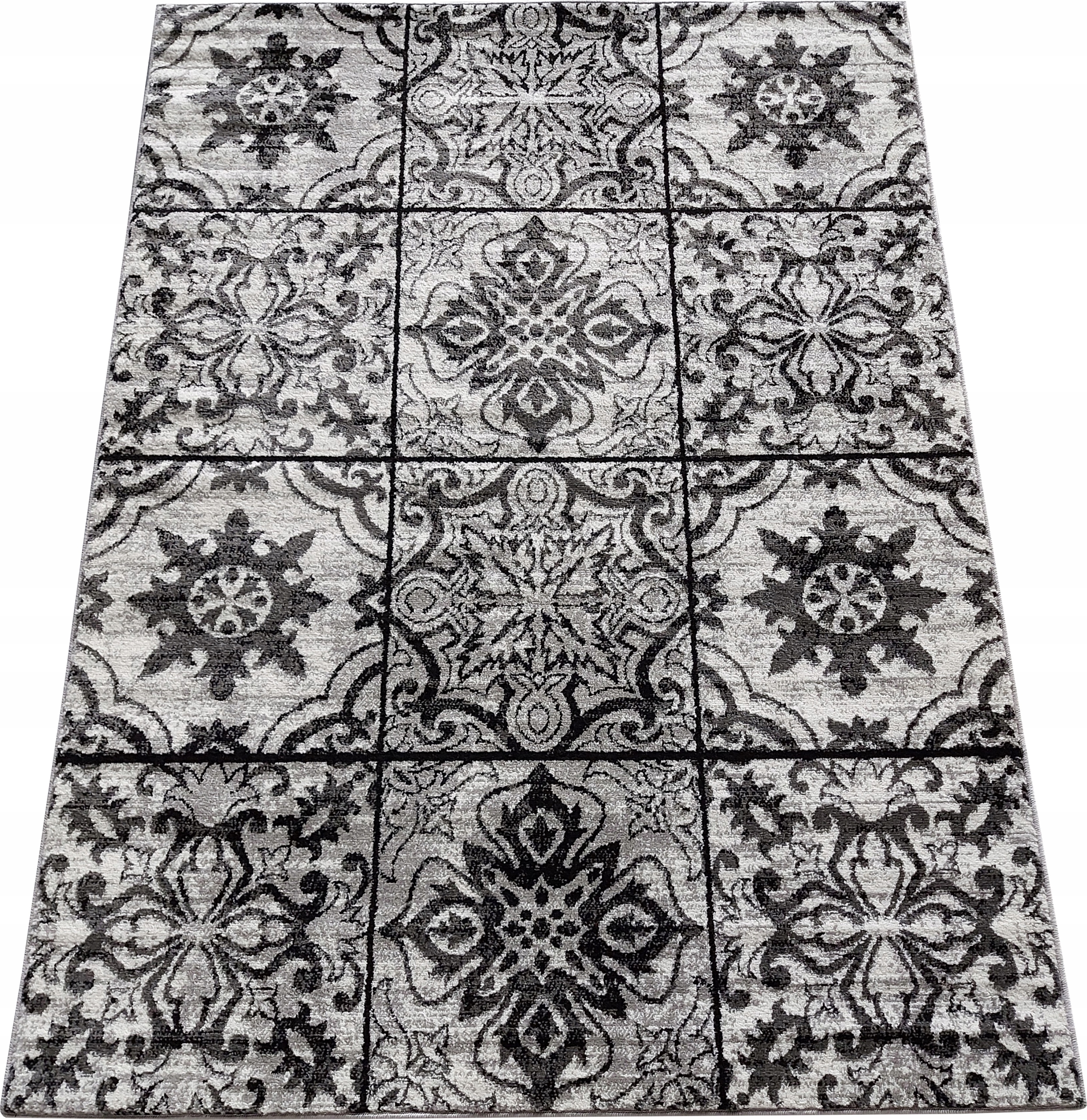 Koberec patchwork šedý kvalita 133x190