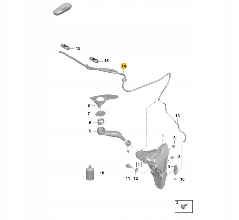 Przewod spryskiwacza czyby Porsche 911 718 GT4