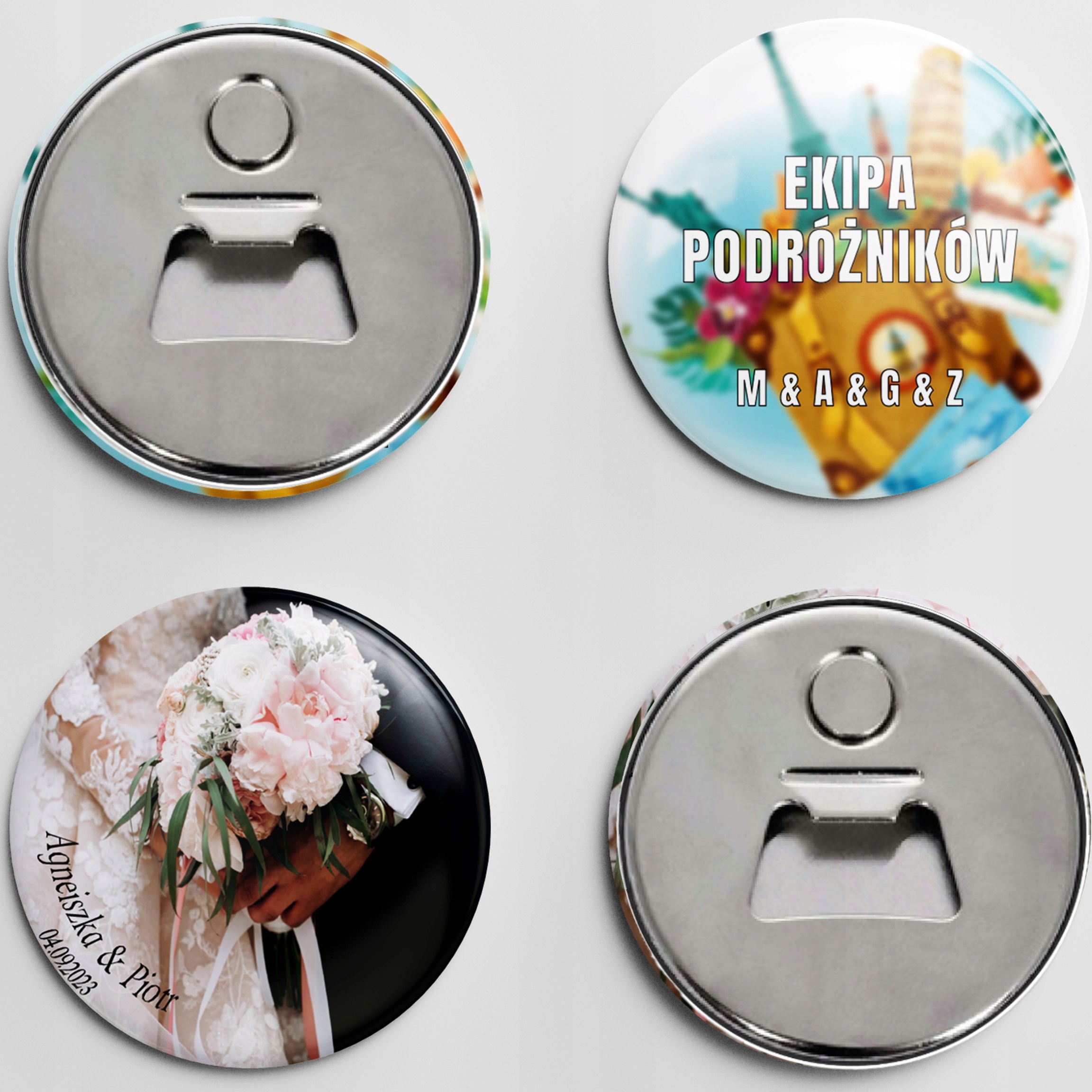 MAGNES OTWIERACZ 59mm Z TWOIM WŁASNYM ZDJĘCIEM NADRUKIEM LOGO 1szt Marka inny