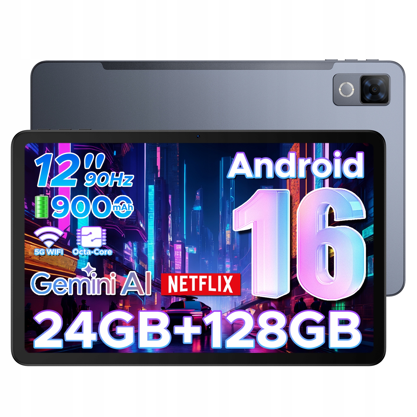 Tablet Doogee U12 Fhd+ 12 palcov Android 16 24GB+128GB/2TB 9000 mAh Wifi
