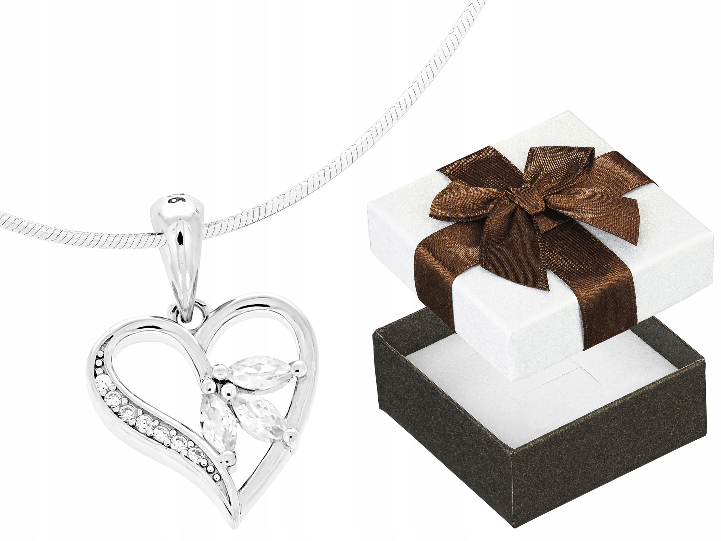 Krátký stříbrný dámský náhrdelník Srdce s zirkony Srdíčko Choker 30 cm