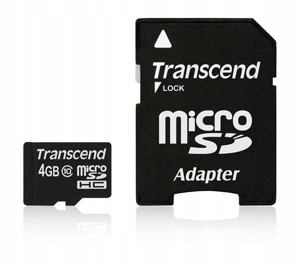 Karta Transcend MicroSDHC 4GB Class 10 adaptér TS4GUSDHC10