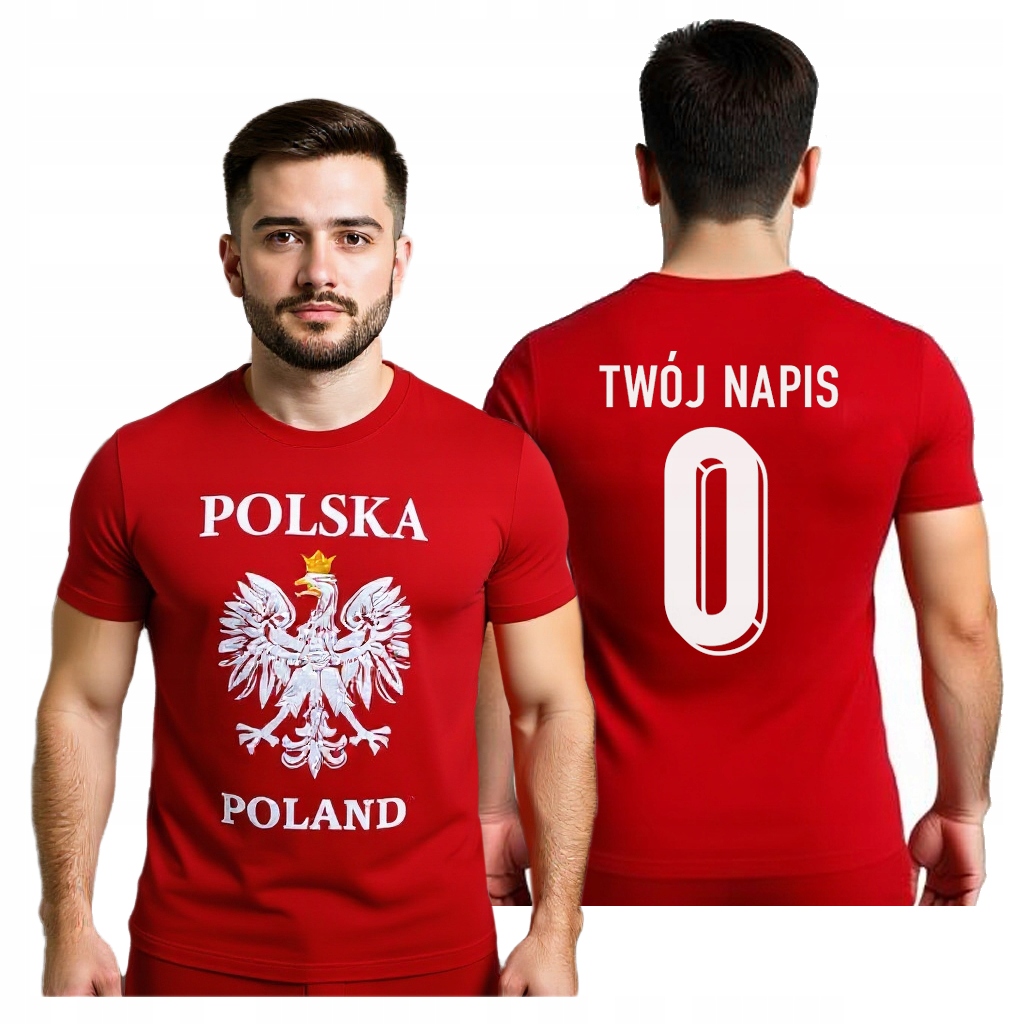 Polska koszulka t-shirt kibica z godłem Twój Napis z własnym imieniem M