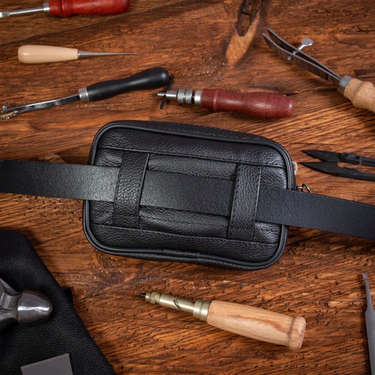 Pánská taška na telefon Kožená taška na opasek Dokumenty Belveder S1MJ