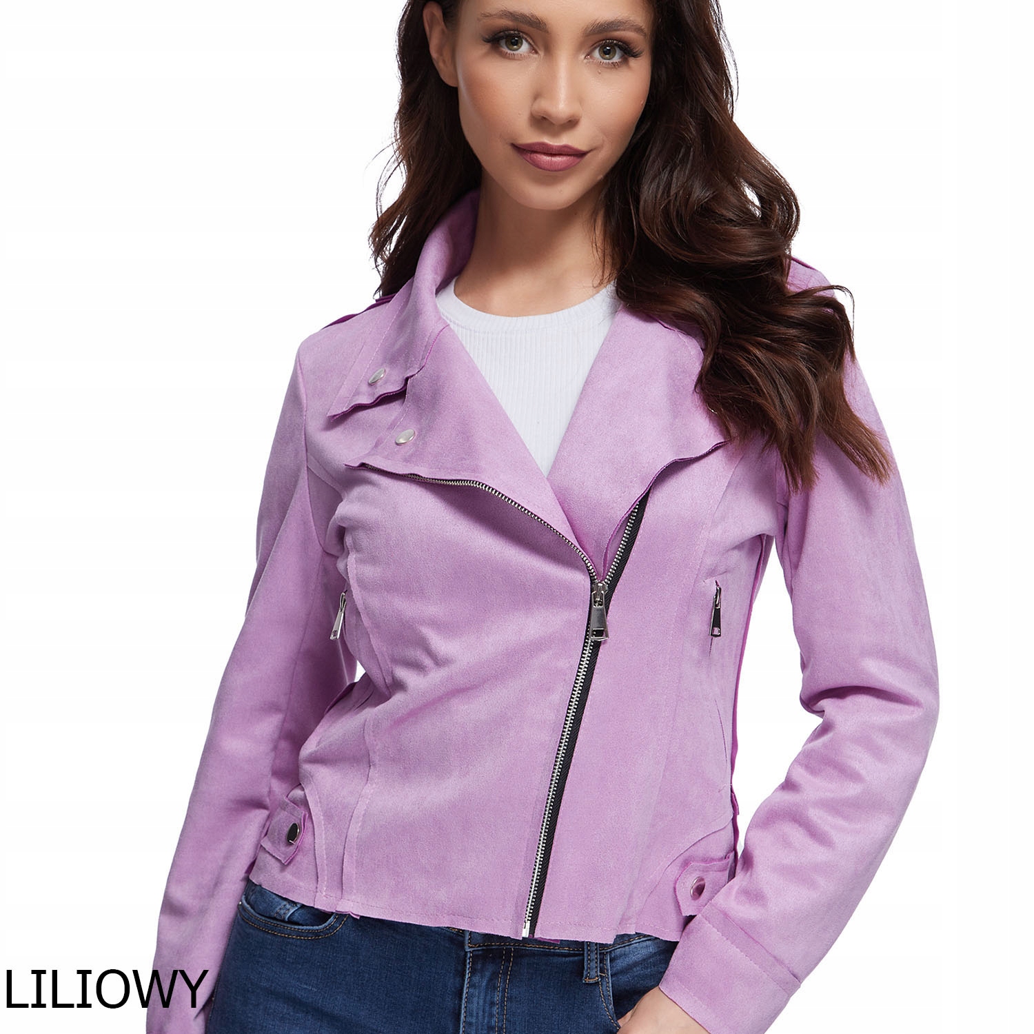 176_ XL/42 _ KURTKA RAMONESKA SKÓRZANA ZAMSZOWA Wzór dominujący bez wzoru