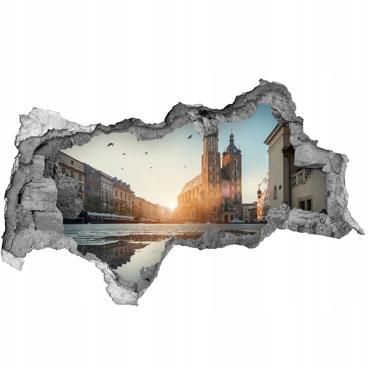 

Fototapeta dziura na ścianę 3d Kraków Polska 95x73