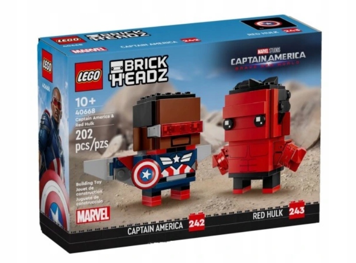 Lego 40668 Brickheadz Figurky Amerického Kapitána A Červeného Hulka