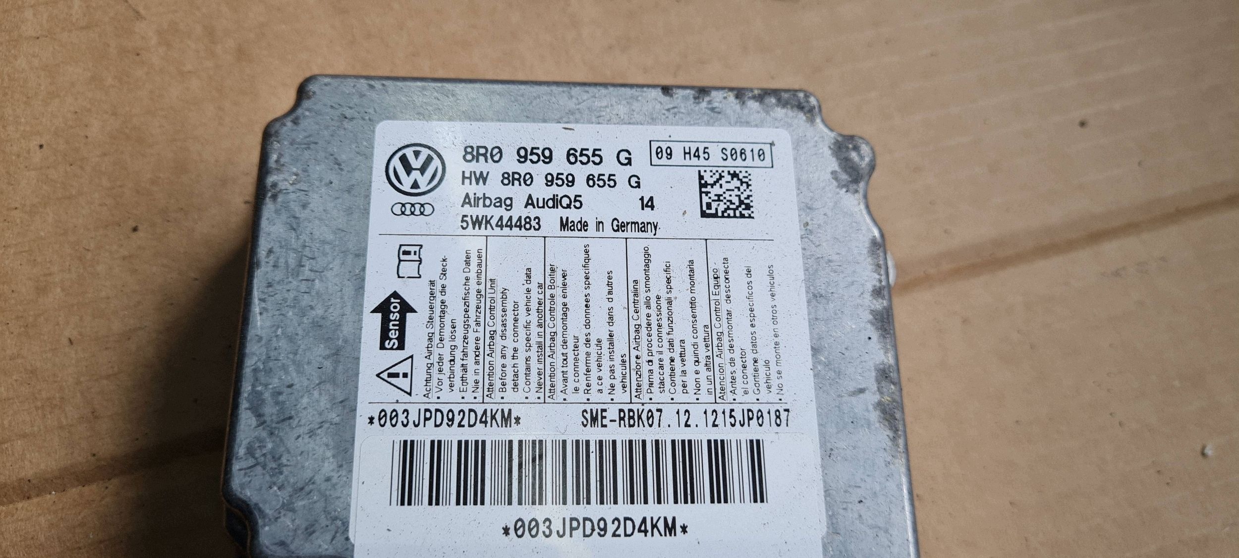 Q5 8R LIFT modulo Centralina SENSOR airbag 8R0959655G