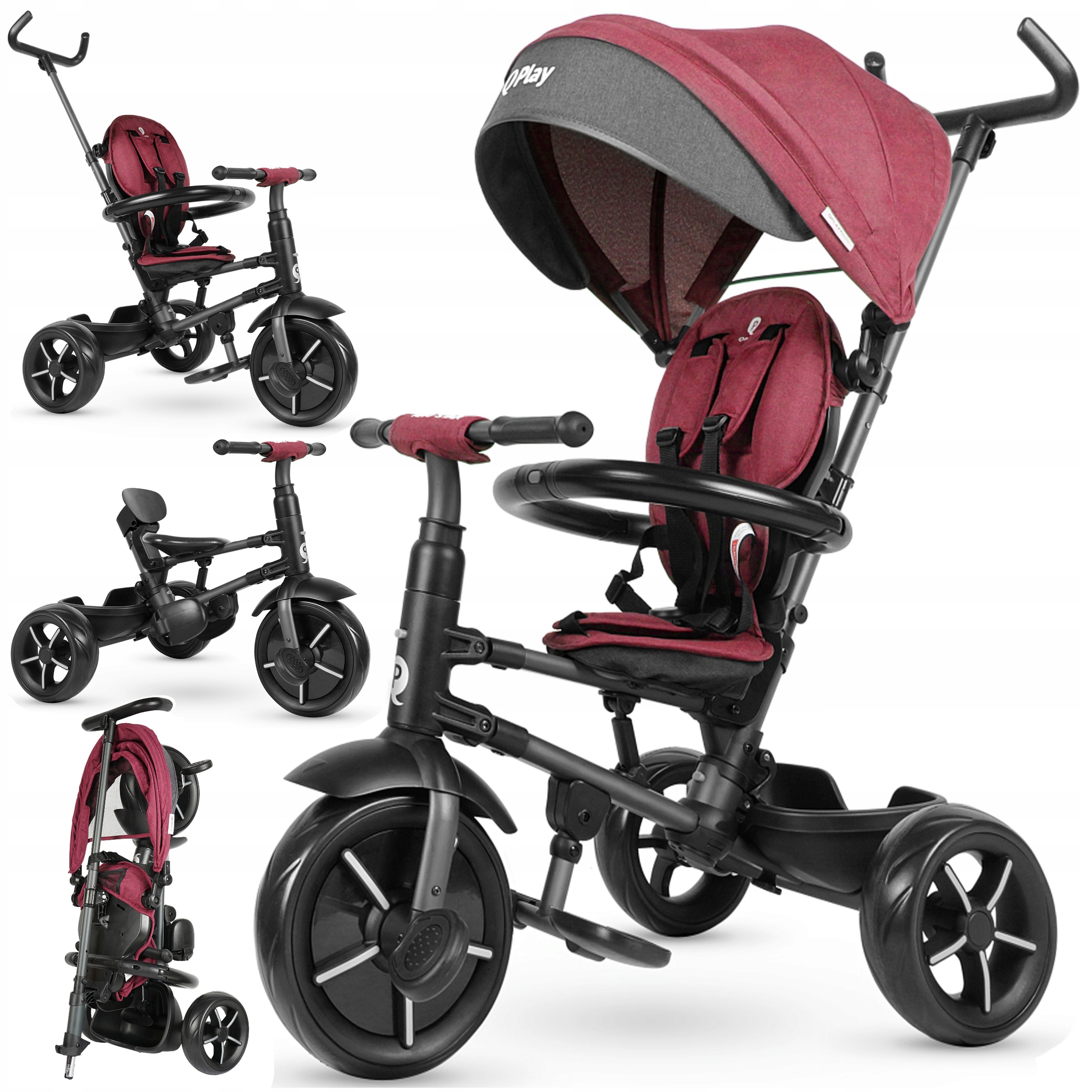 Rowerek Trójkołowy Dziecięcy Pchacz 3w1 Wolne Koło