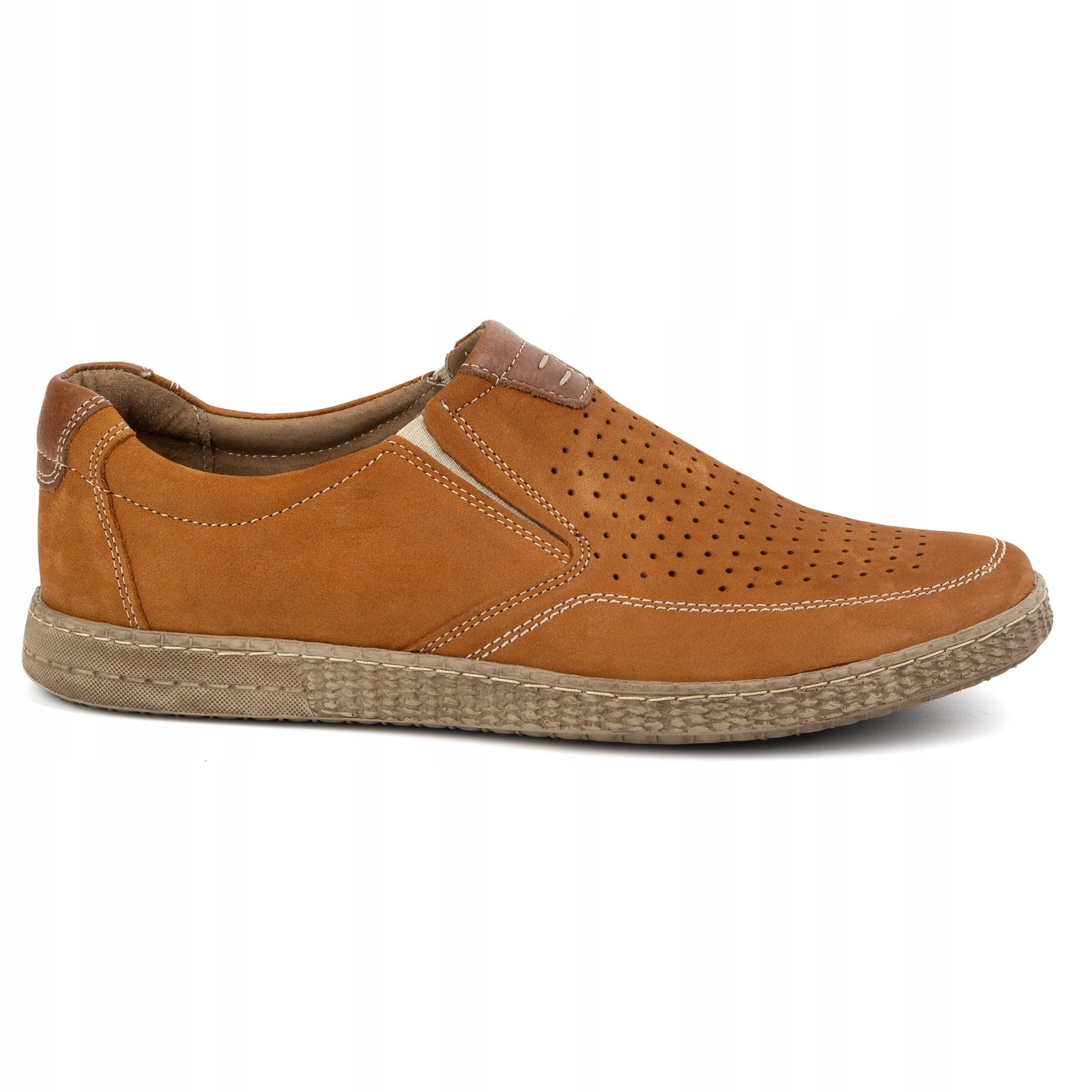 Pánské kožené boty Casual ažurové 854/2 červené 40