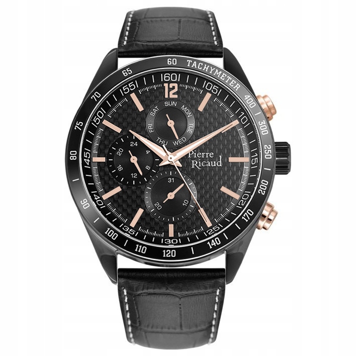 Pánské Hodinky Pierre Ricaud P97224.B2R4QF s černým řemínkem