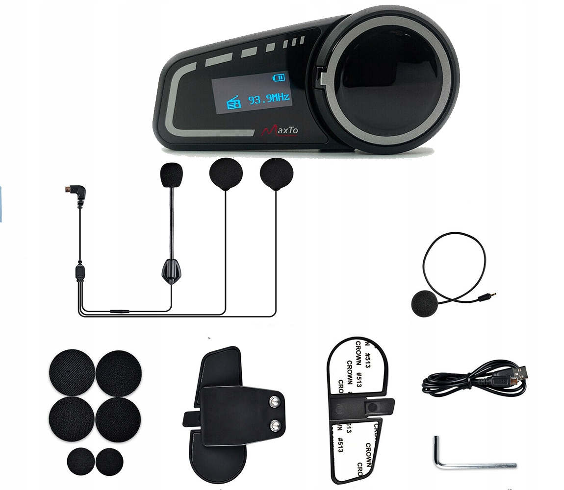 INTERKOM BLUETOOTH MaxTo M2C DO 6 KASKÓW EKRAN LCD Limit sparowania do 6 interkomów
