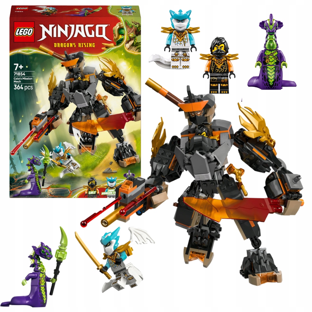 Lego Ninjago 71854 Speciální mech Colea a Zanea v dračí zbroji 364 dílků