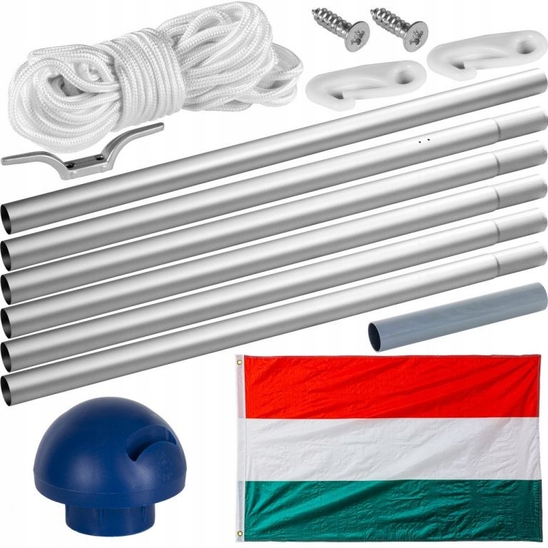 FLAGMASTER Maszt flagowy z flagą, Węgry, 650 cm Rodzaj zestaw
